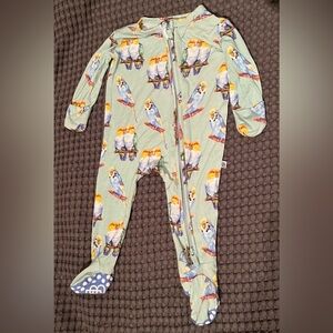 Little Bum Bums Parakeet Lovebird Footie Pajamas 0-3 months NWOT